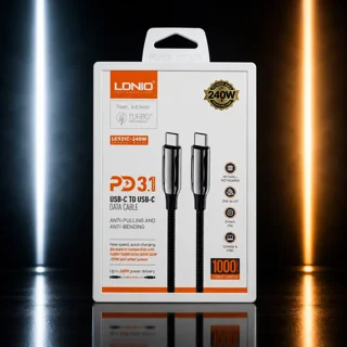 کابل شارژ سریع دو سر Type-C الدینیو مدل LDNIO LC921C توان 240 وات طول 1 متر