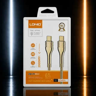 کابل شارژ سریع دو سر Type-C الدینیو LDNIO LC651C توان 100 وات طول 1 متر طلایی