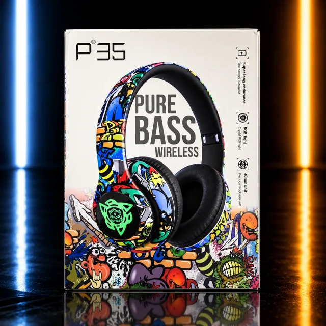 هدفون بلوتوثی P35 مدل Pure Bass Wireless